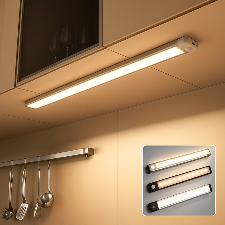 LED kökslampa med rörelsesensor – varmvit, kallvit och neutral belysning